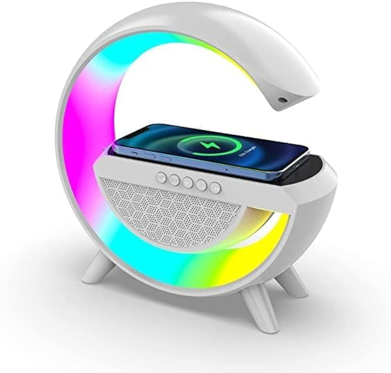 Lámpara LED Multifuncional 3 en 1: Altavoz Bluetooth, Cargador Inalámbrico y Luz RGB